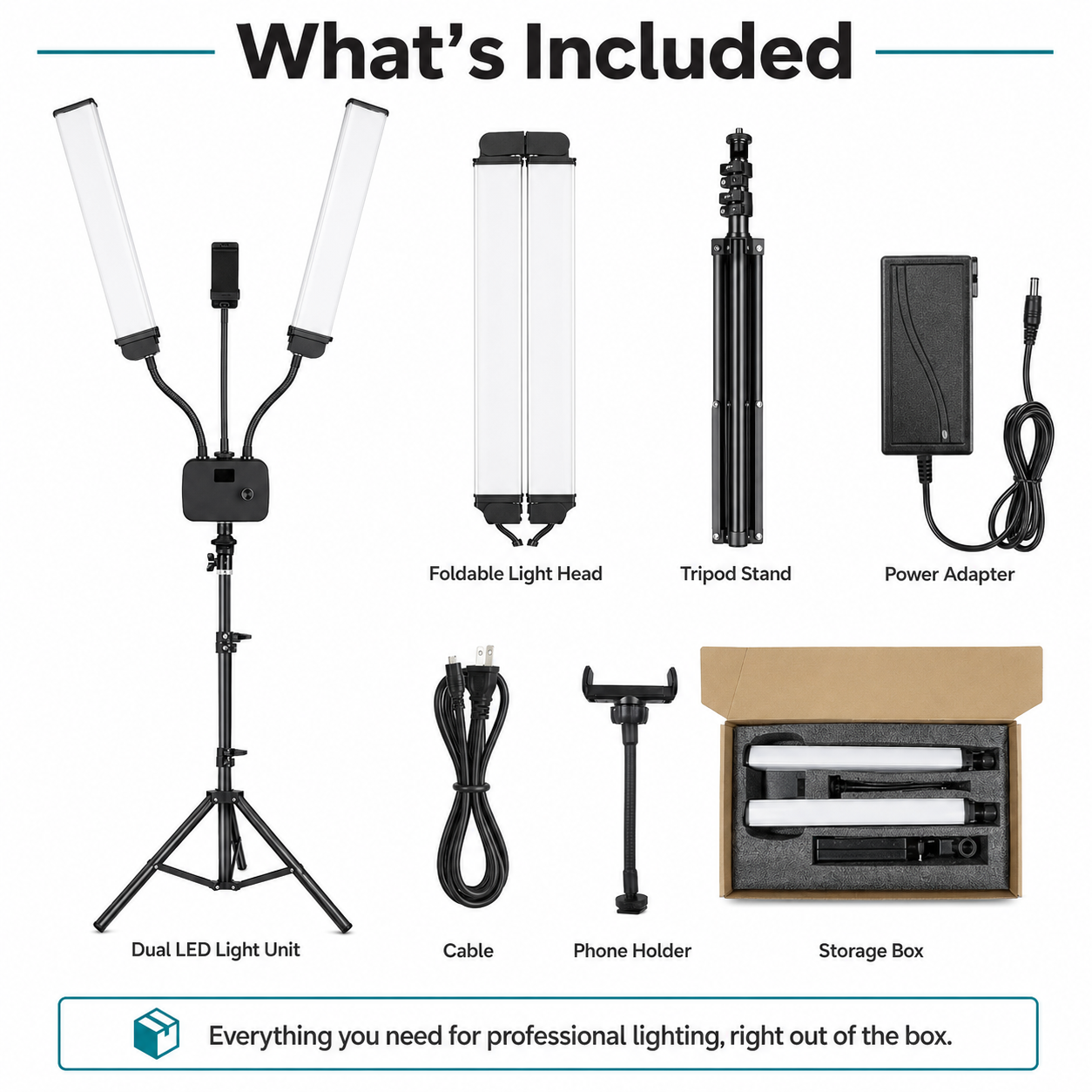 Inksoul flexible Doppelarme LED füllen Licht füllen
