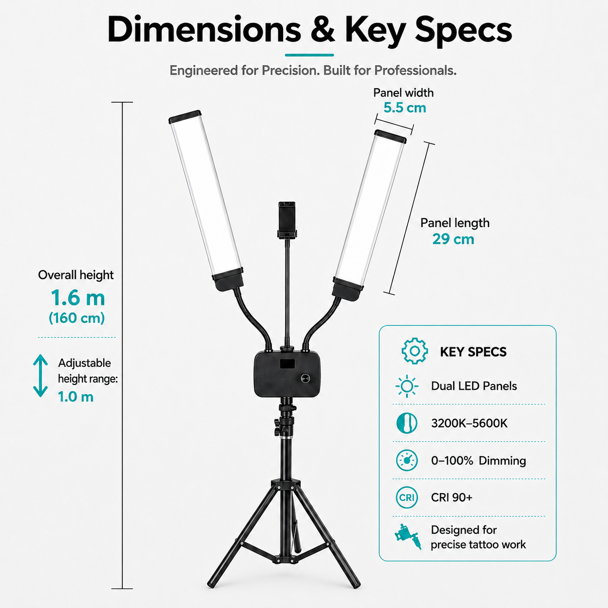 Inksoul flexible Doppelarme LED füllen Licht füllen