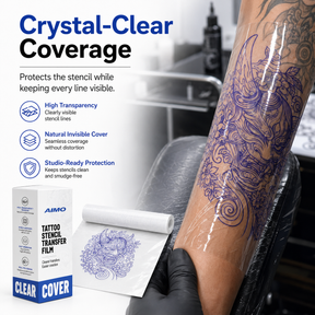 Transparent Transfer Paper , Clear Pattern Thermal Transfer Film Roll for Tattoo Cover-up 90pcs/Roll