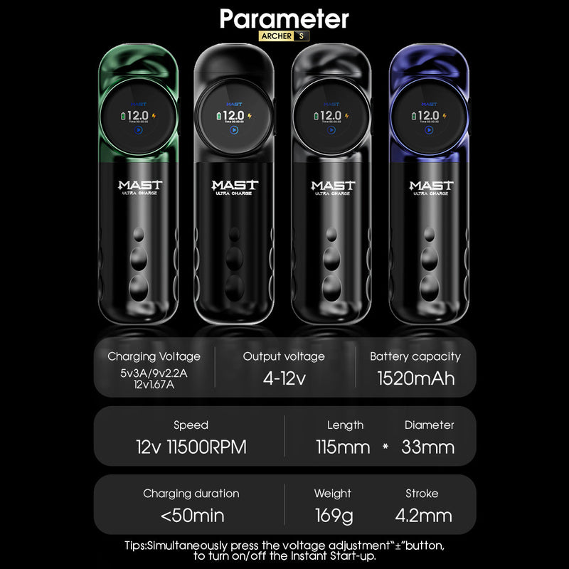 Mast Archer s por Dragonhawk | Máquina de pluma de tatuaje inalámbrico | Cargo ultra rápido | 4,2 mm de carrera