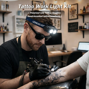 INKSOUL® Tattoo Headlamp with Polarized Glasses Anti-Reflective LED Light for Tattoo Embroidery & Cosmetic Work