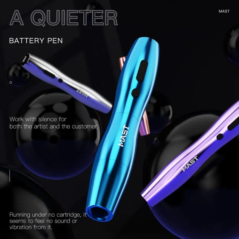 Wireless Tattoo Pen Machine With 2.5MM Stroke Permanent Makeup| Mast P20 (2 Batteries ver.)