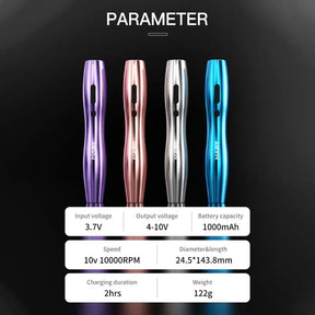 Wireless Tattoo Pen Machine With 2.5MM Stroke Permanent Makeup| Mast P20 (2 Batteries ver.)