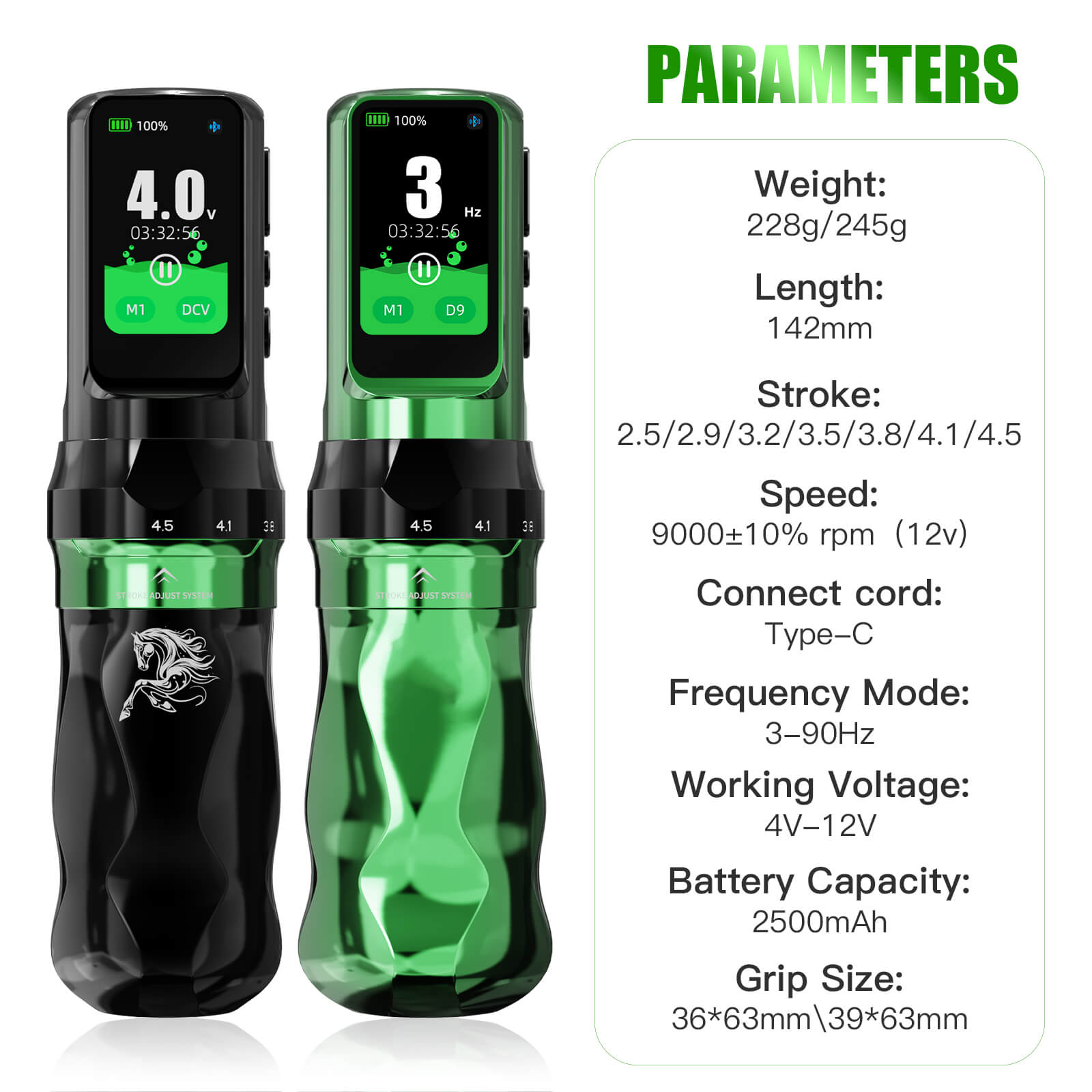 Tattoo Kit | Dragonhawk Fold Pro Year of Horse Edition Tattoo Machine Pen Wireless Professional Bundle