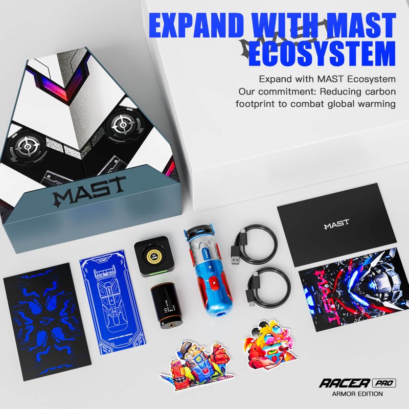 Dragonhawk Wireless Tattoo Pen Machine 4.2MM Strokes Length | Mast Racer Pro Armor Edition (2 Batteries ver.)