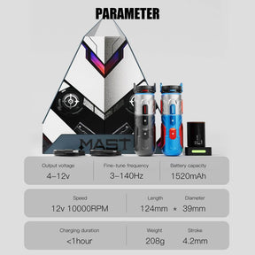 Dragonhawk Wireless Tattoo Pen Machine 4.2MM Strokes Length | Mast Racer Pro Armor Edition (2 Batteries ver.)