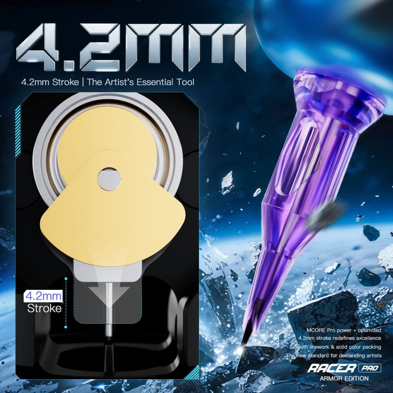 Dragonhawk Wireless Tattoo Pen Machine 4.2MM Strokes Length | Mast Racer Pro Armor Edition (2 Batteries ver.)