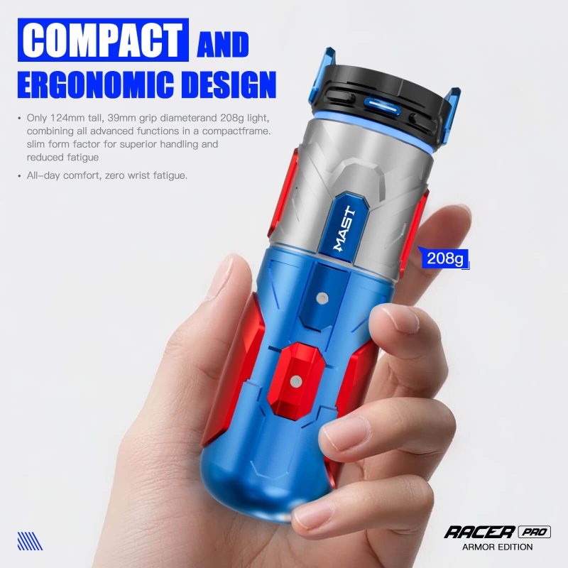 Dragonhawk Wireless Tattoo Pen Machine 4.2MM Strokes Length | Mast Racer Pro Armor Edition (2 Batteries ver.)