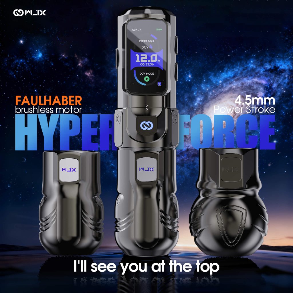 Tattoo Kit | WJX Hyper Force Tattoo Machine Pen Wireless Professional Bundle with FAULHABER Brushless Motor 4.5mm Stroke