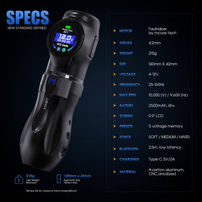 Dragonhawk Wireless Tattoo Pen Machine With 4.2MM Strokes | Mast Archer 3 Ultra