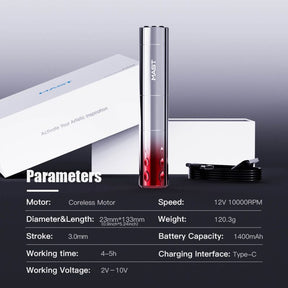 Dragonhawk Wireless Tattoo Pen Machine With 3.0MM Stroke