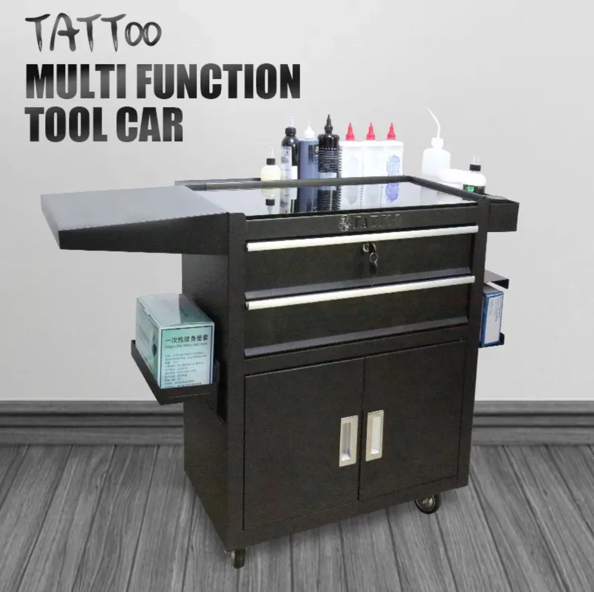 Multifunctional tattoo tool workbench tool car