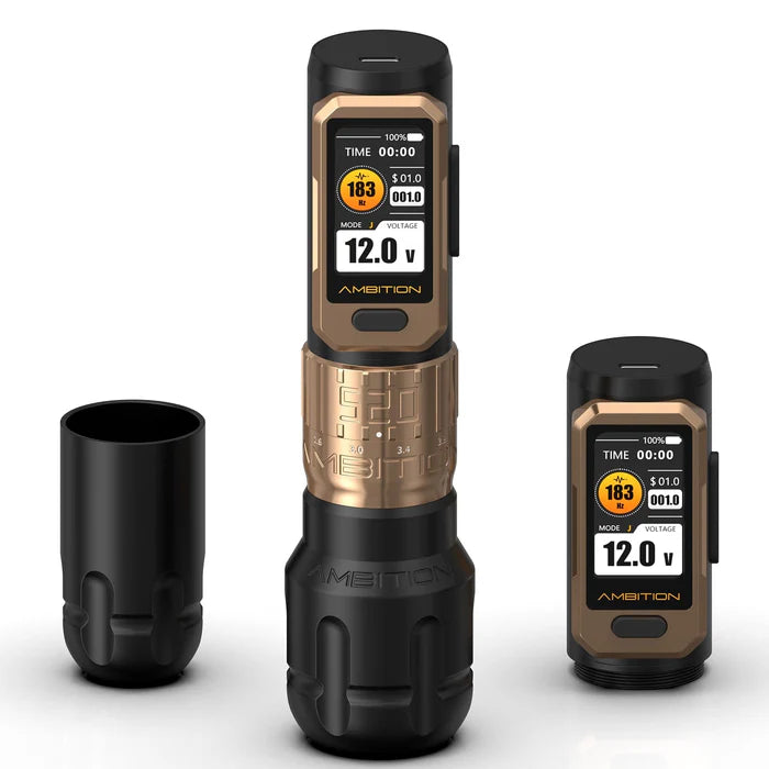 Ambition Soldier Pro 520 Wireless Tattoo Pen Machine with 6 Strokes Length 2.2mm-4.2mm