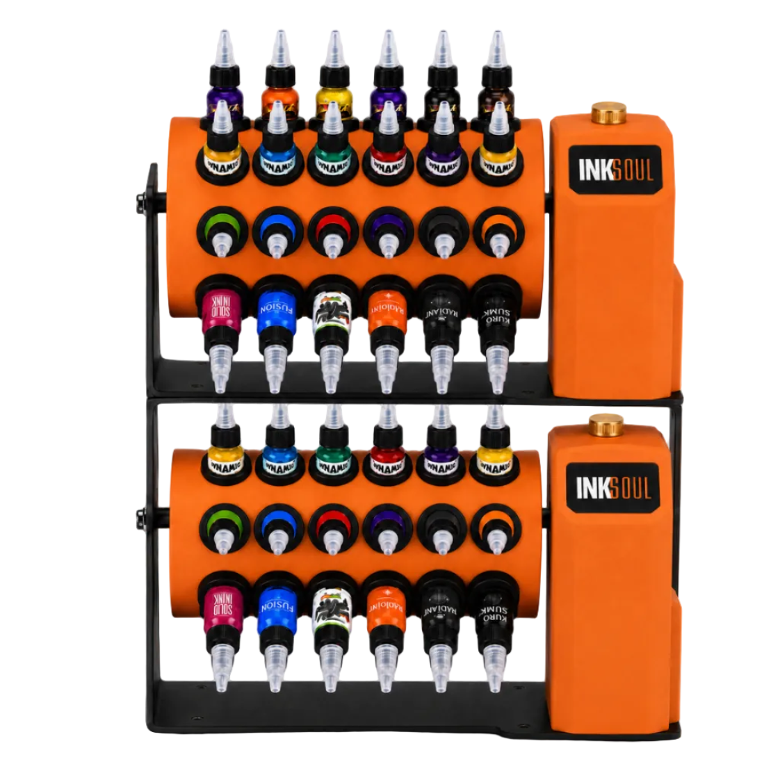INKSOUL Rotating Tattoo Ink Rack｜Continuous Ink Mixing Organizer for Tattoo Artists｜48-Bottle Rotating Ink Organizer