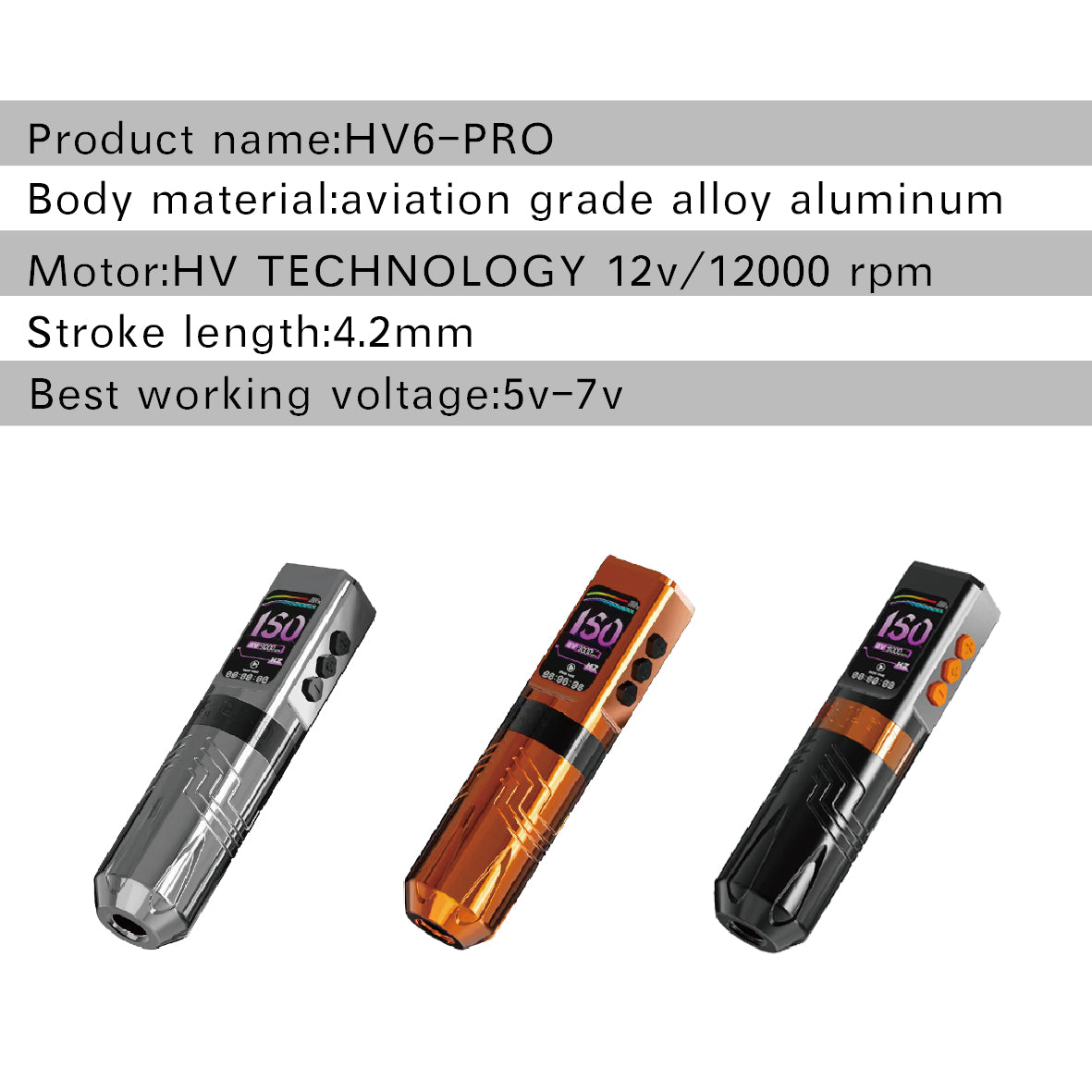 INKSOUL® Tattoo Machine Wiresles Pen 4.2MM Strokes Two Grips Two Batteries Two Modes 2 in 1 | HV6 PRO