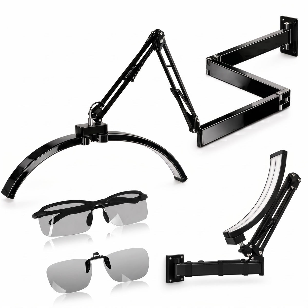 TAIDU X5 Foldable Wall-Mounted Tattoo Lamp – 40W Dimmable 3-Color LED, Anti-Glare Glasses